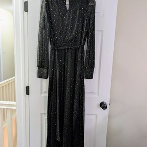 Baltic Born Black Dress with Gold Accents